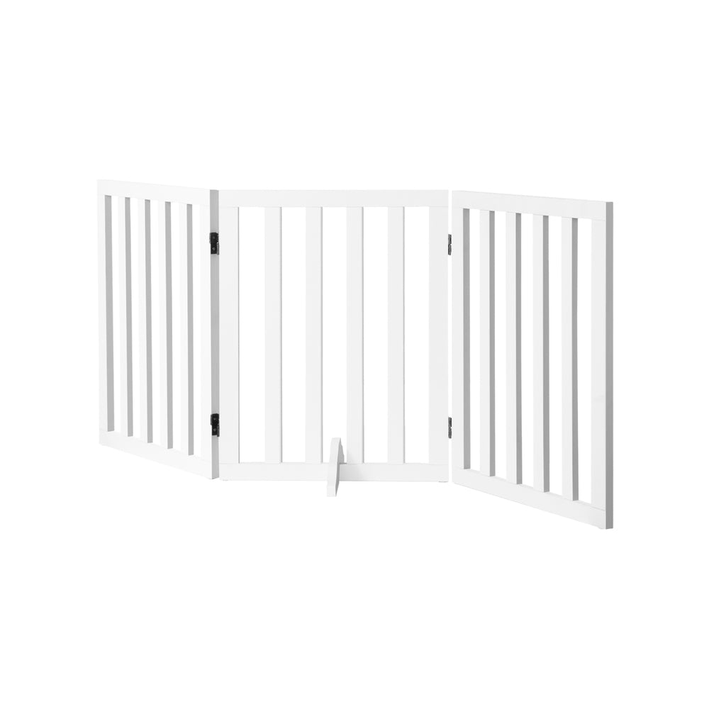 Alopet Wooden Pet Gate Dog Fence Safety Stair Barrier Security Door 3 Panels-Dog Fence-PEROZ Accessories