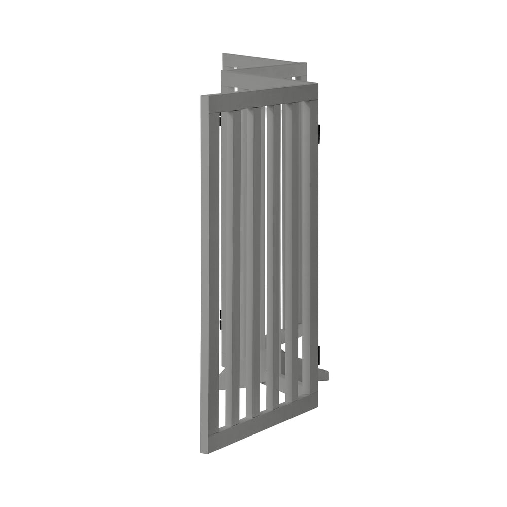 Alopet Wooden Pet Gate Dog Fence 4 Panels 80cm Grey-Pet Fence-PEROZ Accessories