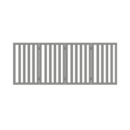 Alopet Wooden Pet Gate Dog Fence 4 Panels 80cm Grey-Pet Fence-PEROZ Accessories