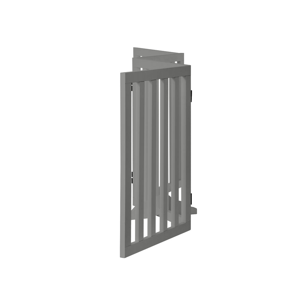 Alopet Wooden Pet Gate Safety Stair Barrier 4-Panel Grey-Pet Fence-PEROZ Accessories