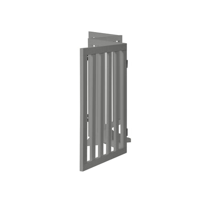 Alopet Wooden Pet Gate Safety Stair Barrier 4-Panel Grey-Pet Fence-PEROZ Accessories