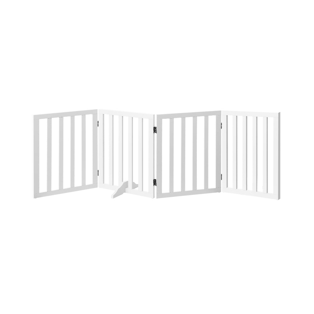 Alopet Wooden Pet Gate Dog Fence Safety Stair Barrier Security Door 4 Panels-Dog Fence-PEROZ Accessories