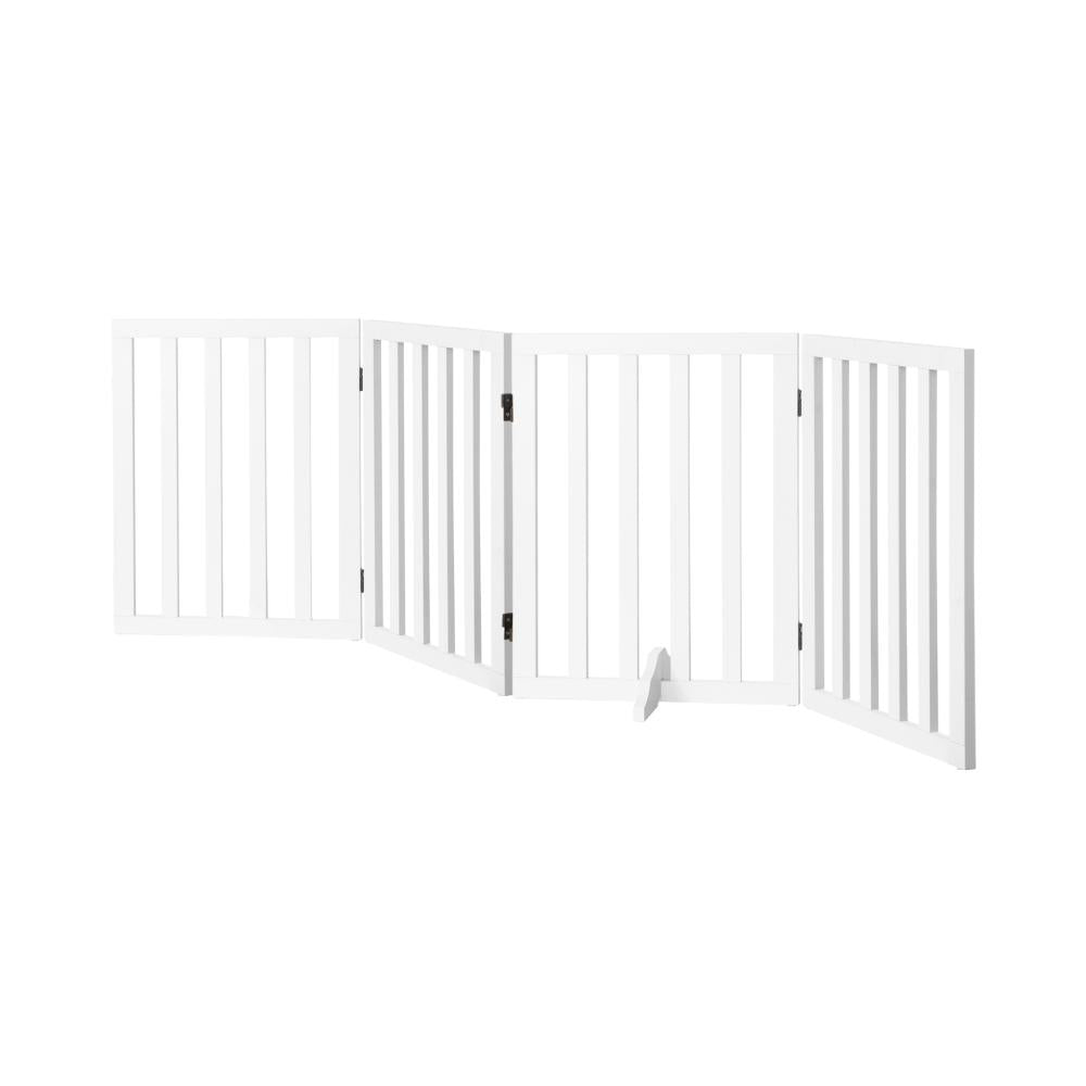 Alopet Wooden Pet Gate Dog Fence Safety Stair Barrier Security Door 4 Panels-Dog Fence-PEROZ Accessories