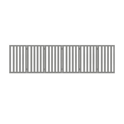 Alopet Wooden Pet Gate Dog Fence 6 Panels 80cm Grey-Pet Fence-PEROZ Accessories