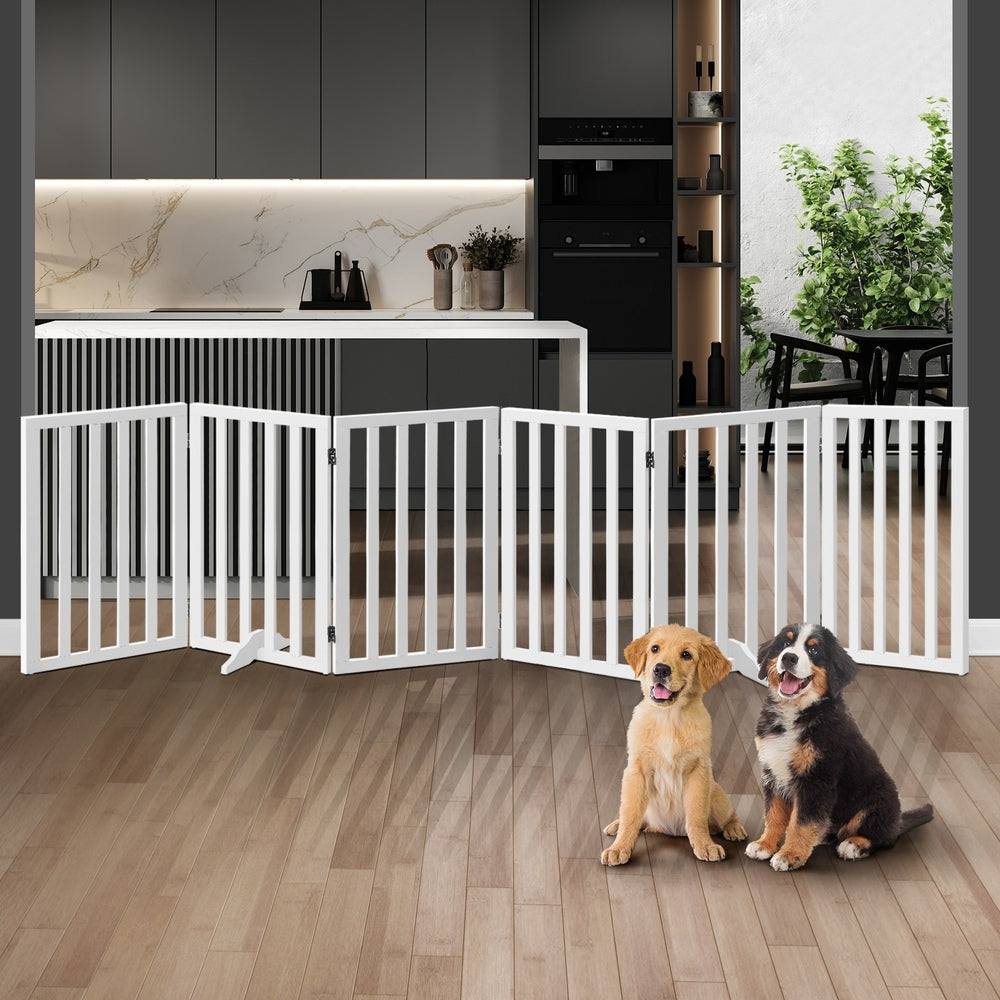 Alopet Wooden Pet Gate Security Door 6-Panel 80cm-Pet Fence-PEROZ Accessories