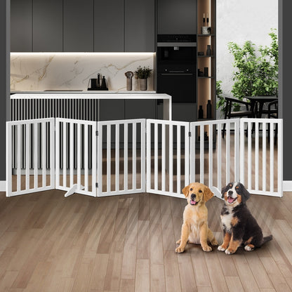 Alopet Wooden Pet Gate Security Door 6-Panel 80cm-Pet Fence-PEROZ Accessories