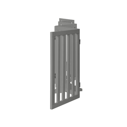 Alopet Wooden Pet Gate Safety Stair Barrier 6-Panel Grey-Pet Fence-PEROZ Accessories