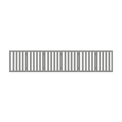 Alopet Wooden Pet Gate Safety Stair Barrier 6-Panel Grey-Pet Fence-PEROZ Accessories