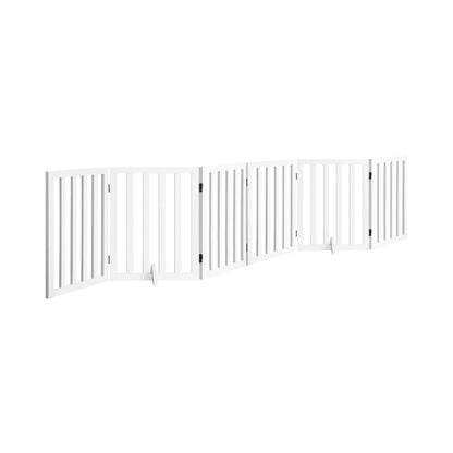 Alopet Wooden Pet Gate Dog Fence Safety Stair Barrier Security Door 6 Panels-Dog Fence-PEROZ Accessories