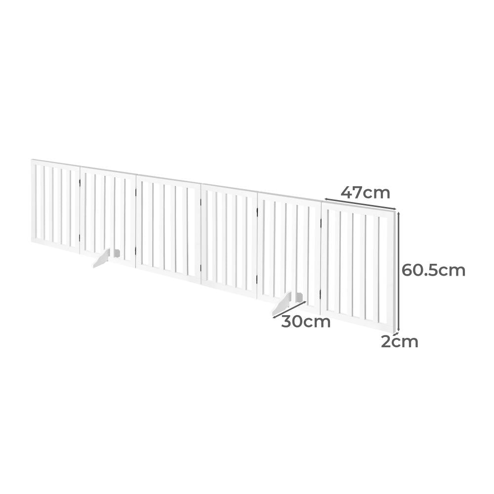 Alopet Wooden Pet Gate Dog Fence Safety Stair Barrier Security Door 6 Panels-Dog Fence-PEROZ Accessories