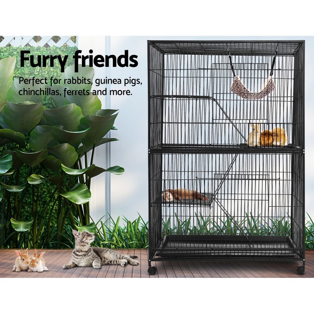 i.Pet Rabbit Cage 142cm Hutch 4 Level Bird Guinea Pig Ferret-Pet Care > Bird-PEROZ Accessories