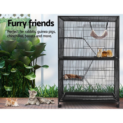 i.Pet Rabbit Cage 142cm Hutch 4 Level Bird Guinea Pig Ferret-Pet Care > Bird-PEROZ Accessories