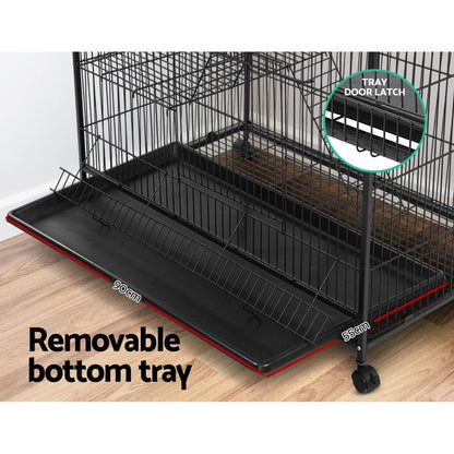 i.Pet Rabbit Cage 142cm Hutch 4 Level Bird Guinea Pig Ferret-Pet Care > Bird-PEROZ Accessories