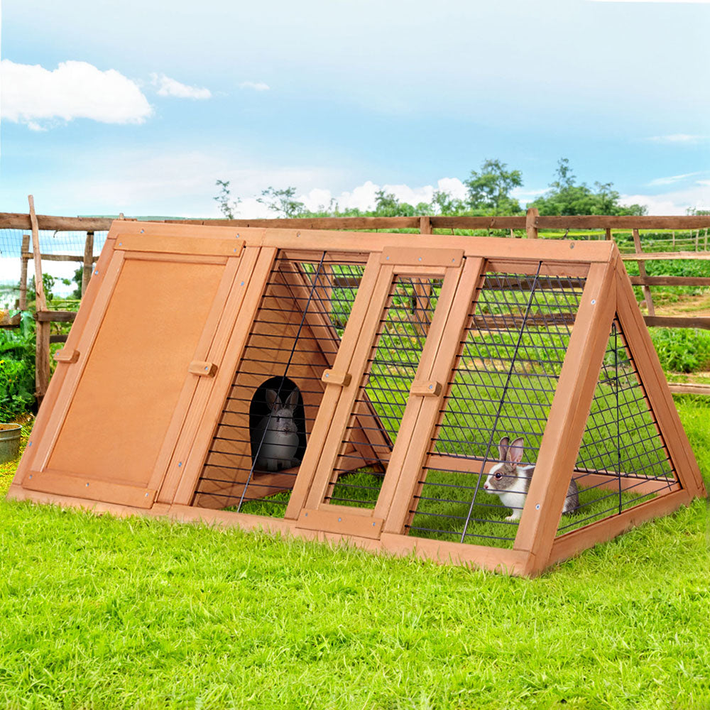 i.Pet Rabbit Hutch Chicken Coop 119cm x 51cm x 44cm Chicken Coop Large Run Wooden Cage Outdoor-Pet Care &gt; Coops &amp; Hutches-PEROZ Accessories