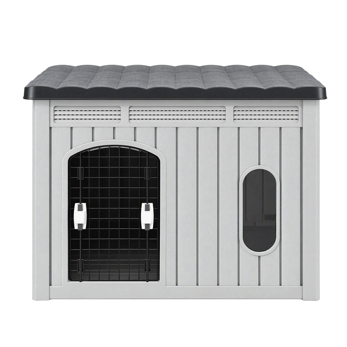 i.Pet 109cm Large Dog House Outdoor Pet Kennel with Metal Door Grey-Pet Care > Dog Supplies > Dog Kennels-PEROZ Accessories