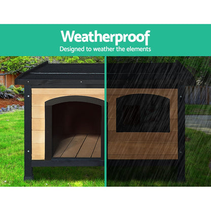 i.Pet Dog Kennel Extra Large Wooden Outdoor Indoor Puppy Pet House Cabin Crate Weatherproof-Pet Care &gt; Dog Supplies-PEROZ Accessories
