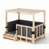 i.Pet 2in1 Dog Kennel Crate Furniture Grey Bedding Wooden House Indoor-Pet Care > Dog Supplies > Dog Kennels-PEROZ Accessories