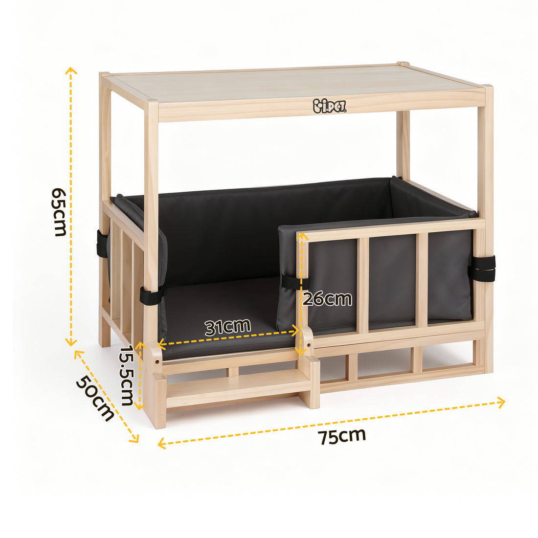 i.Pet 2in1 Dog Kennel Crate Furniture Grey Bedding Wooden House Indoor-Pet Care > Dog Supplies > Dog Kennels-PEROZ Accessories
