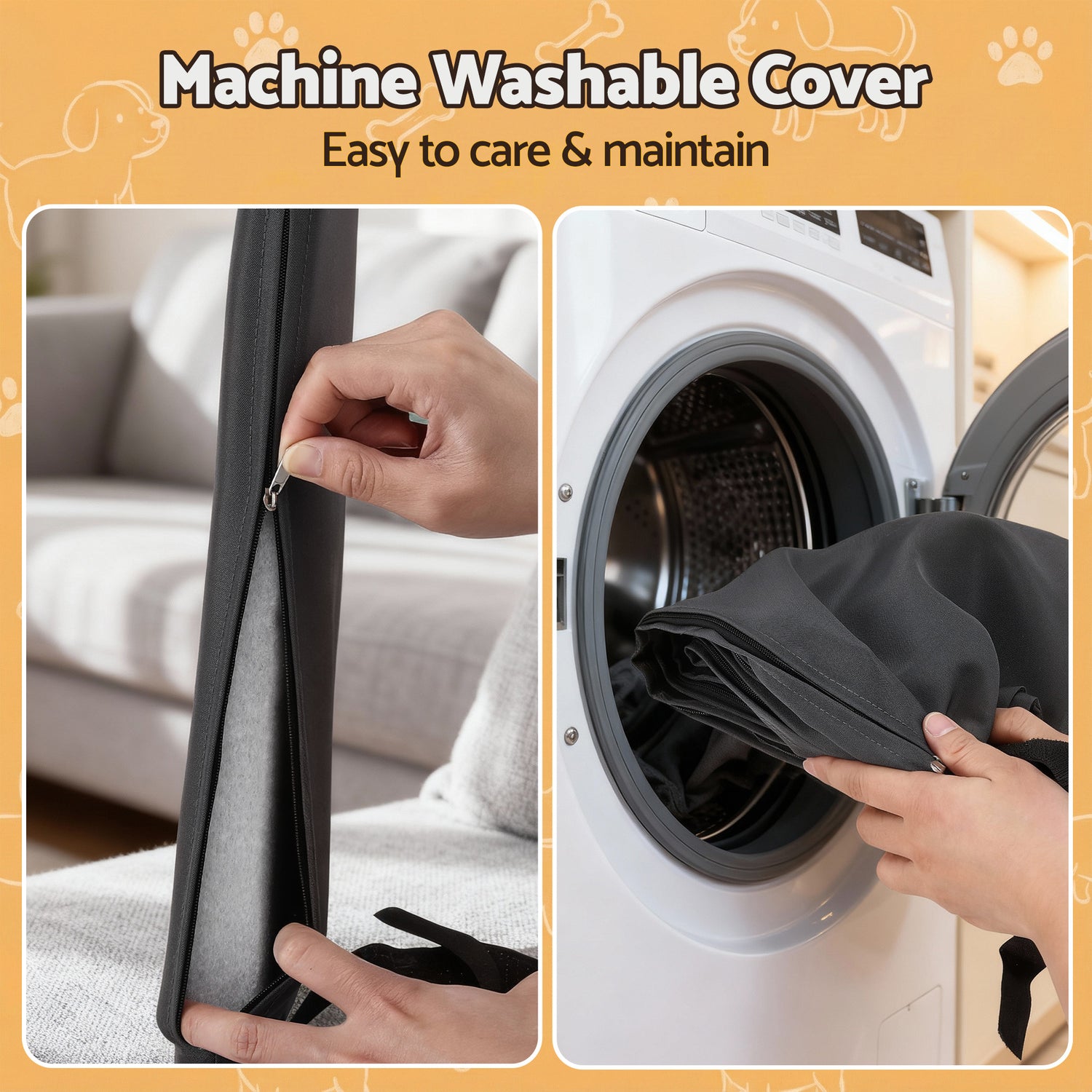 i.Pet 2in1 Dog Kennel Crate Furniture Grey Bedding Wooden House Indoor-Pet Care > Dog Supplies > Dog Kennels-PEROZ Accessories