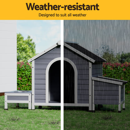 i.Pet Dog Kennel House Large Wooden Outdoor Pet Kennels Indoor Puppy Cabin-Pet Care &gt; Dog Supplies &gt; Dog Kennels-PEROZ Accessories