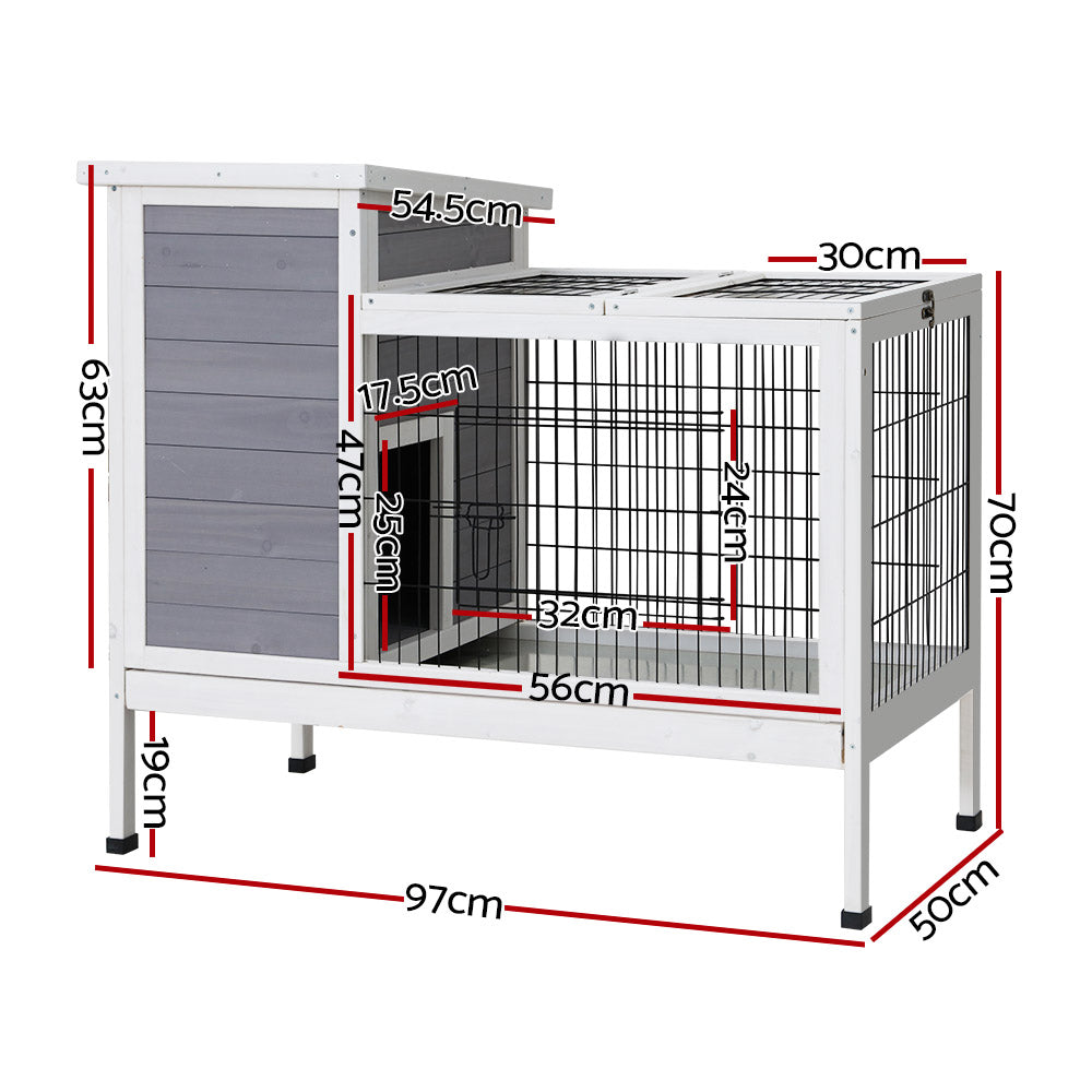 i.Pet Rabbit Hutch Chicken Coop 97cm x 49cm x 86cm Chicken Coop Large Run Wooden Outdoor Cage House-Home &amp; Garden &gt; Shading-PEROZ Accessories