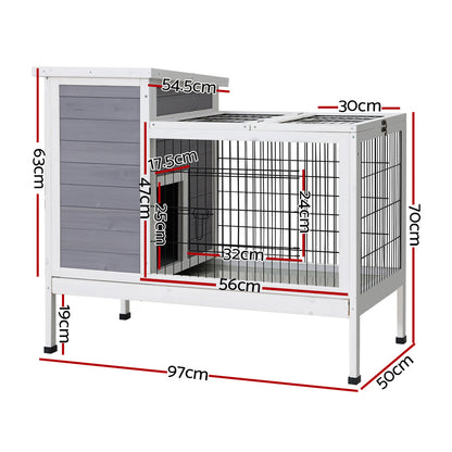 i.Pet Rabbit Hutch Chicken Coop 97cm x 49cm x 86cm Chicken Coop Large Run Wooden Outdoor Cage House-Home &amp; Garden &gt; Shading-PEROZ Accessories