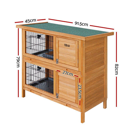 i.Pet Rabbit Hutch Chicken Coop 91.5cm x 45cm x 82cm Chicken Coop Large Wooden House Run Cage-Pet Care > Coops &amp; Hutches-PEROZ Accessories