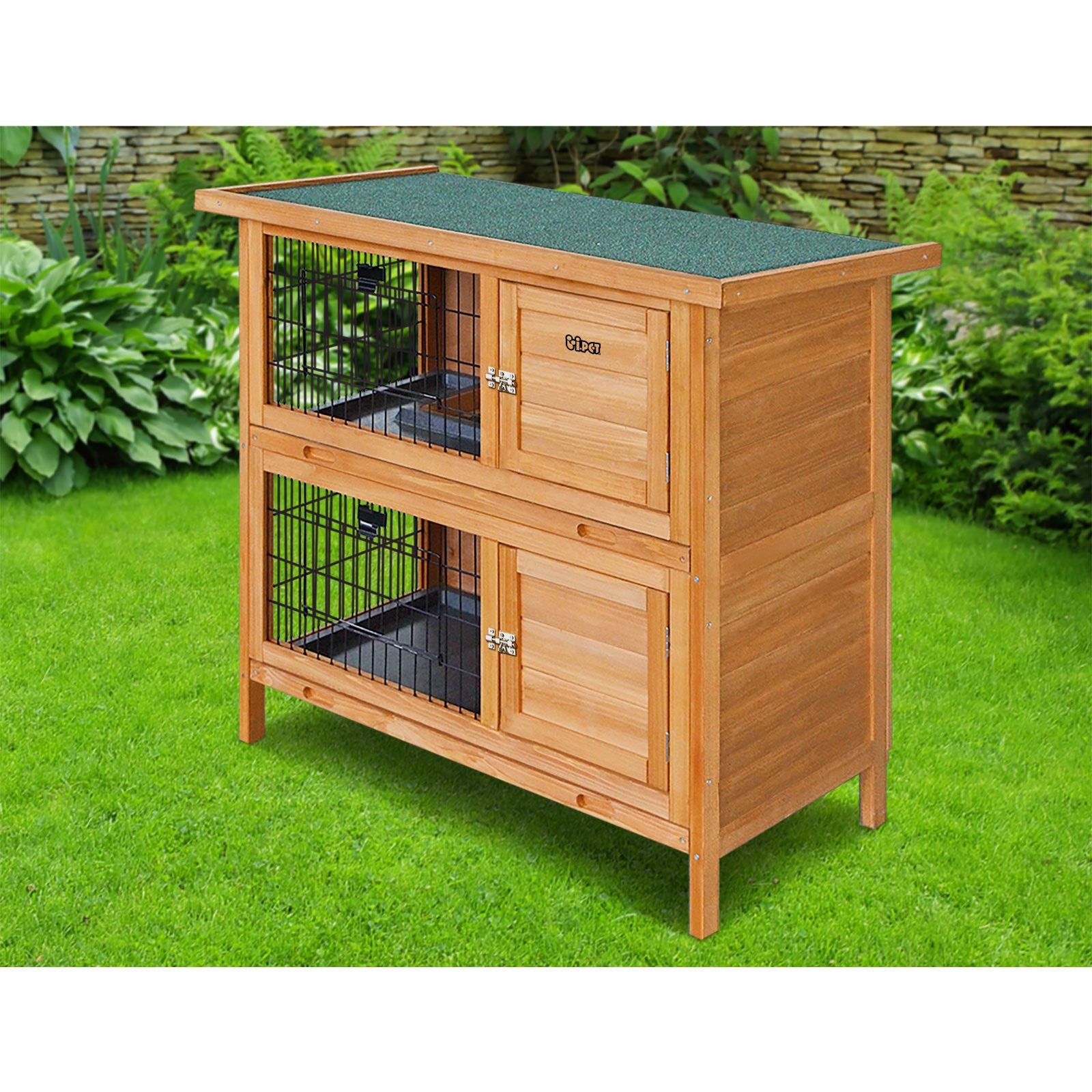 i.Pet Rabbit Hutch Chicken Coop 91.5cm x 45cm x 82cm Chicken Coop Large Wooden House Run Cage-Pet Care > Coops &amp; Hutches-PEROZ Accessories