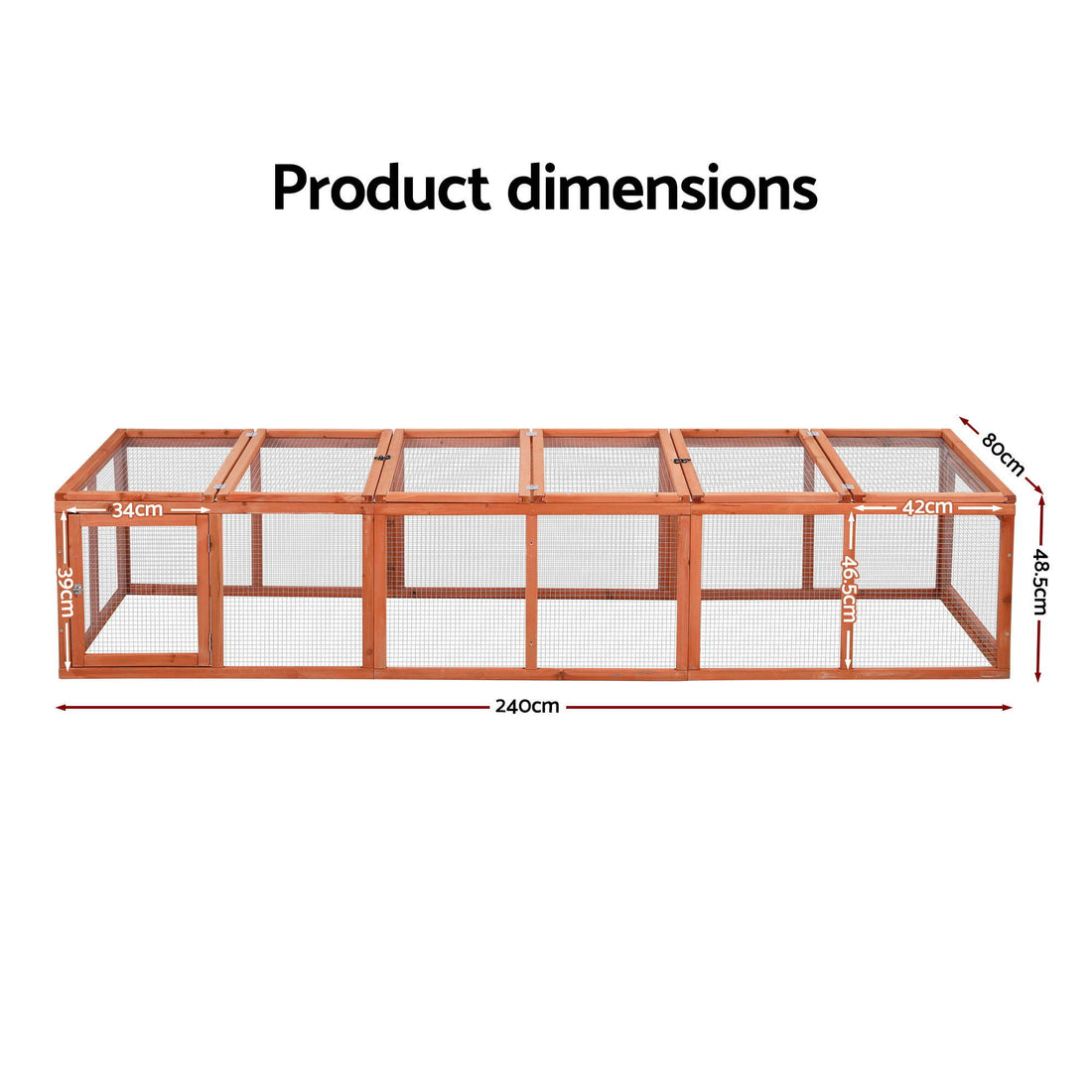 i.Pet Chicken Coop Wooden Pet Run Rabbit Hutch Large Outdoor Cage with Play Area Brown-Pet Care > Coops &amp; Hutches > Coop &amp; Hutch Accessories-PEROZ Accessories