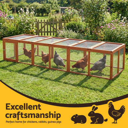 i.Pet Chicken Coop Wooden Pet Run Rabbit Hutch Large Outdoor Cage with Play Area Brown-Pet Care > Coops &amp; Hutches > Coop &amp; Hutch Accessories-PEROZ Accessories