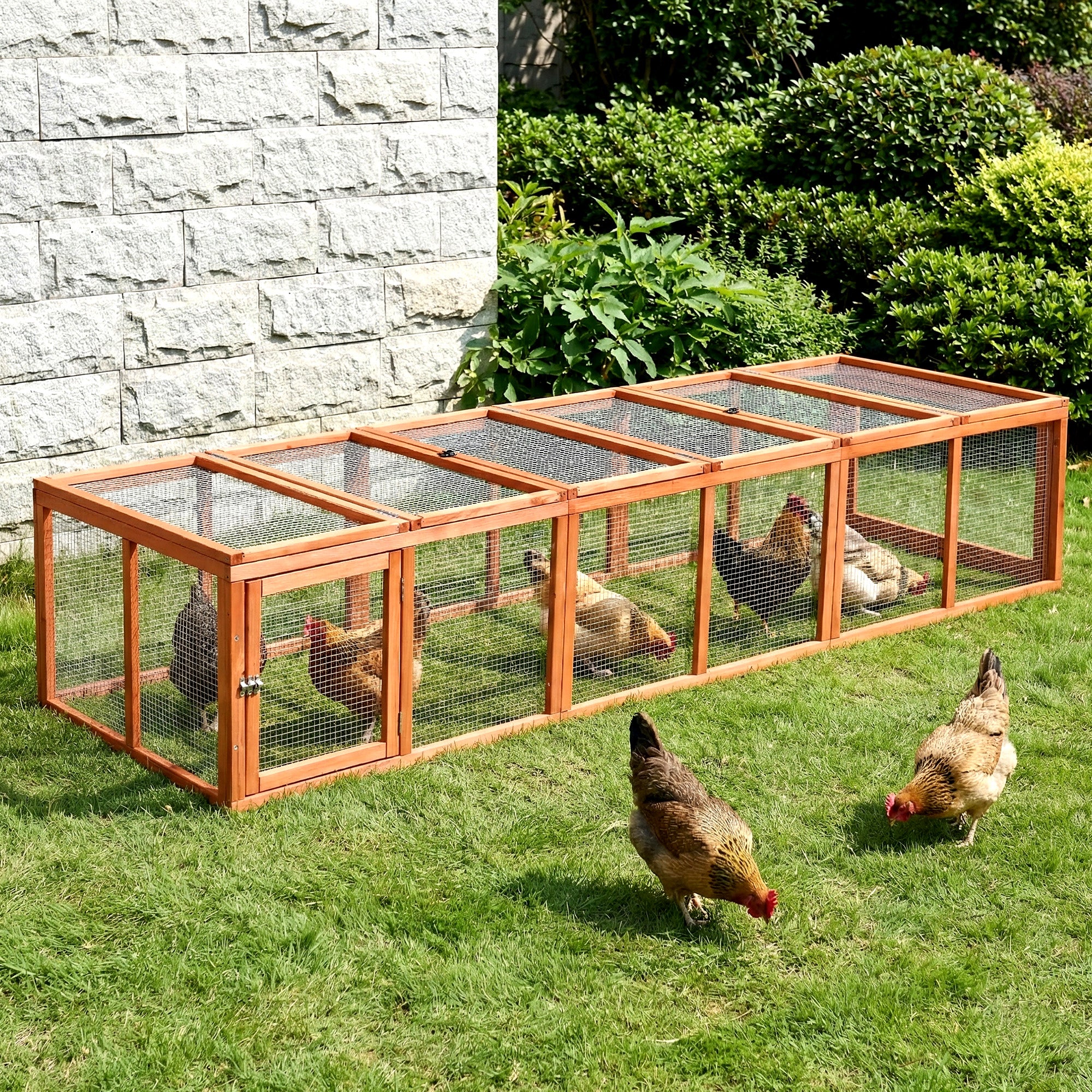 i.Pet Chicken Coop Wooden Pet Run Rabbit Hutch Large Outdoor Cage with Play Area Brown-Pet Care > Coops &amp; Hutches > Coop &amp; Hutch Accessories-PEROZ Accessories