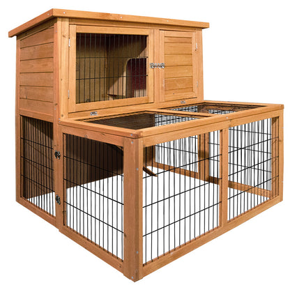 i.Pet Chicken Coop Rabbit Hutch 96cm x 96cm x 100cm Large Chicken Coop Run Wooden Cage Outdoor House-Pet Care &gt; Coops &amp; Hutches-PEROZ Accessories