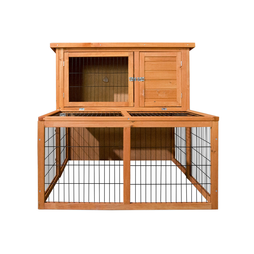 i.Pet Chicken Coop Rabbit Hutch 96cm x 96cm x 100cm Large Chicken Coop Run Wooden Cage Outdoor House-Pet Care &gt; Coops &amp; Hutches-PEROZ Accessories