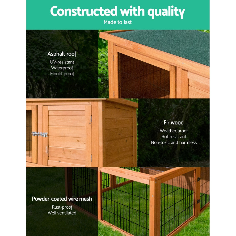 i.Pet Chicken Coop Rabbit Hutch 96cm x 96cm x 100cm Large Chicken Coop Run Wooden Cage Outdoor House-Pet Care &gt; Coops &amp; Hutches-PEROZ Accessories