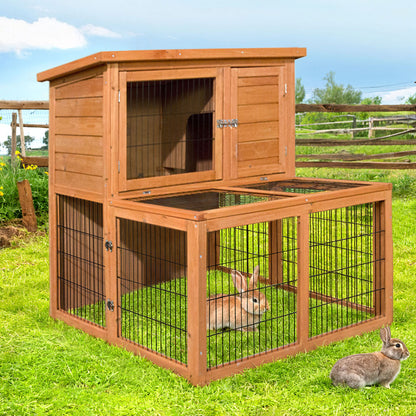 i.Pet Chicken Coop Rabbit Hutch 96cm x 96cm x 100cm Large Chicken Coop Run Wooden Cage Outdoor House-Pet Care &gt; Coops &amp; Hutches-PEROZ Accessories