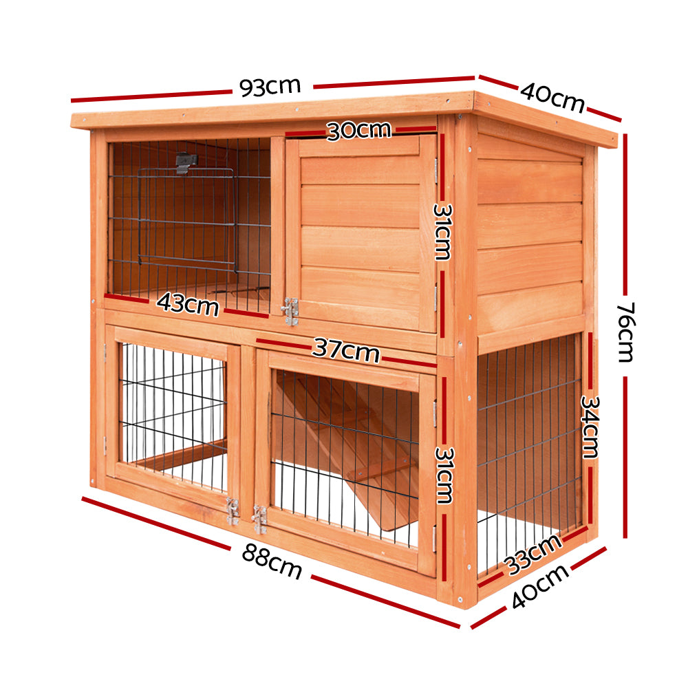 i.Pet Chicken Coop Rabbit Hutch 88cm x 40cm x 76cm Large Chicken Coop House Run Wooden Cage Outdoor-Pet Care &gt; Coops &amp; Hutches-PEROZ Accessories