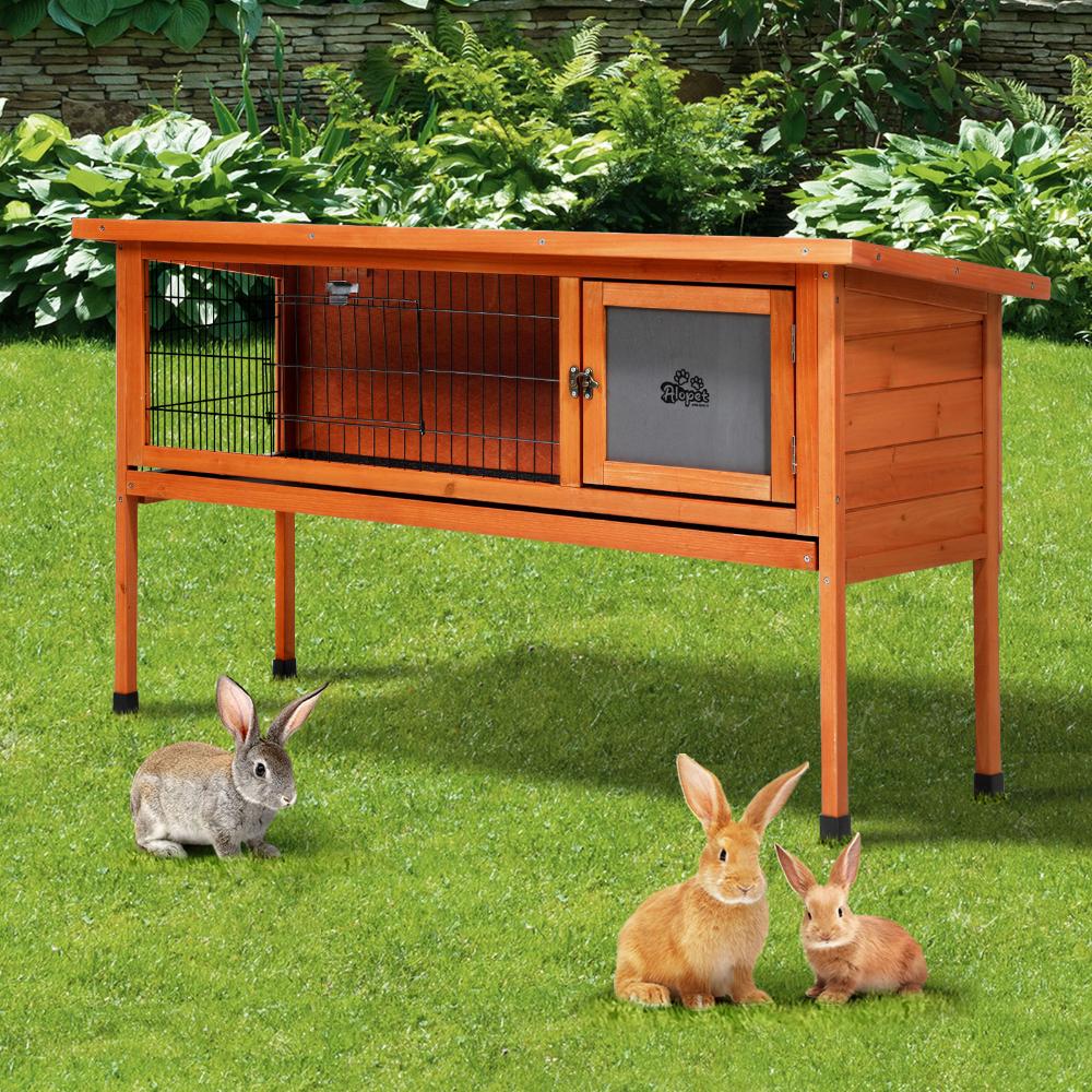 Alopet Large Rabbit Hutch Wooden Cage Enclosure Chicken Coop 122cm House Outdoor-Wooden Hutch-PEROZ Accessories