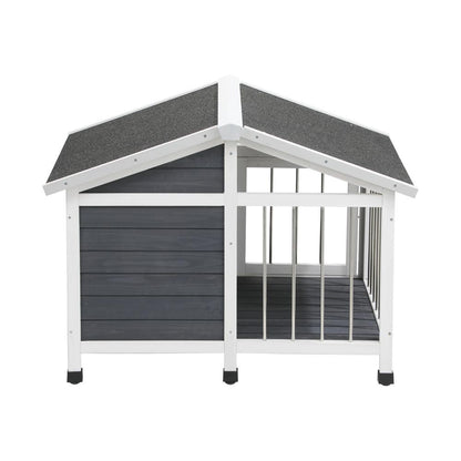 Alopet Wooden Pet Dog Kennel Awning Cabin Log Box Home Dog Cage Timber House-Wooden Kennel-PEROZ Accessories