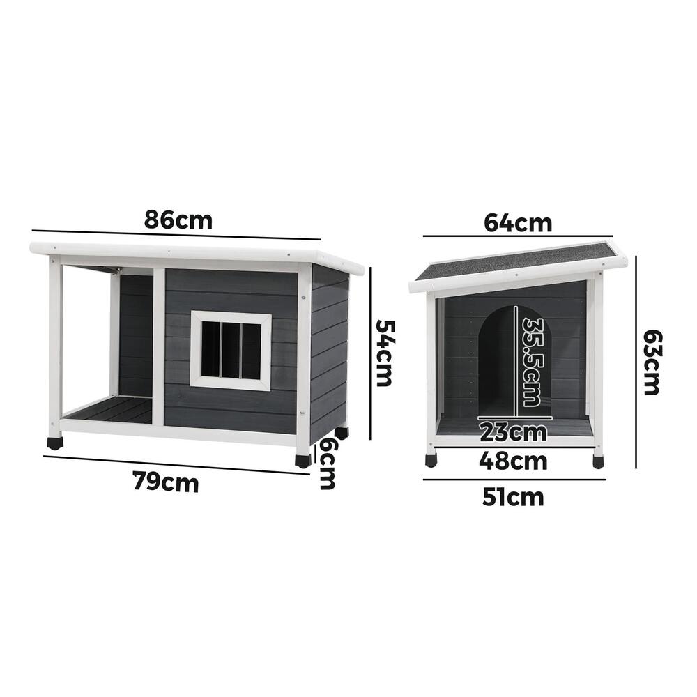 Alopet Dog Kennel House Outdoor Pet Wooden Cage Kennels Indoor Cabin Box Awning-Wooden Kennel-PEROZ Accessories