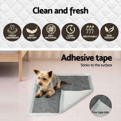 i.Pet Pet Training Pads 200pcs 60x60cm Puppy Dog Toilet Pee Indoor Super Absorbent Grey-Pet Care &gt; Dog Supplies &gt; Dog Training Aids-PEROZ Accessories