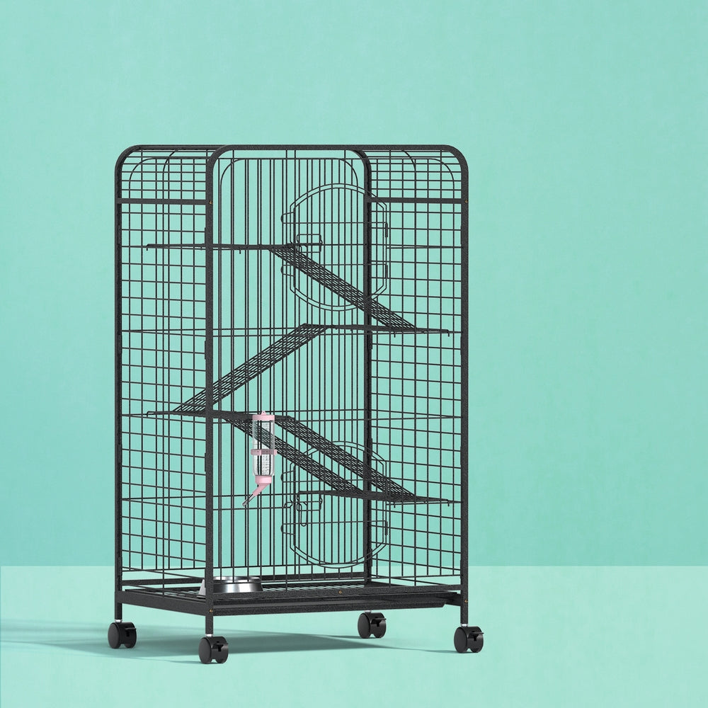 i.Pet Rabbit Cage Indoor Hutch Guinea Pig Bird Ferret Cat Hamster 110cm 4 Level-Pet Care &gt; Coops &amp; Hutches &gt; Small Animal Habitats &amp; Cages-PEROZ Accessories