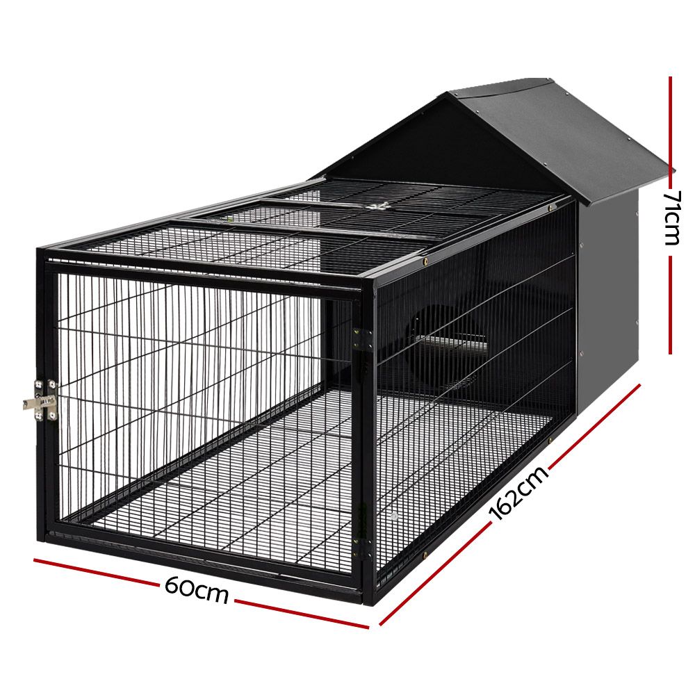 i.Pet Rabbit Cage Hutch 162x60cm Enclosure Metal-Pet Care > Coops &amp; Hutches-PEROZ Accessories