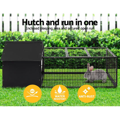i.Pet Rabbit Cage Hutch 162x60cm Enclosure Metal-Pet Care > Coops &amp; Hutches-PEROZ Accessories