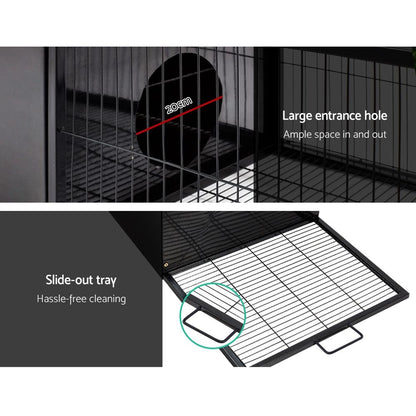 i.Pet Rabbit Cage Hutch 162x60cm Enclosure Metal-Pet Care > Coops &amp; Hutches-PEROZ Accessories