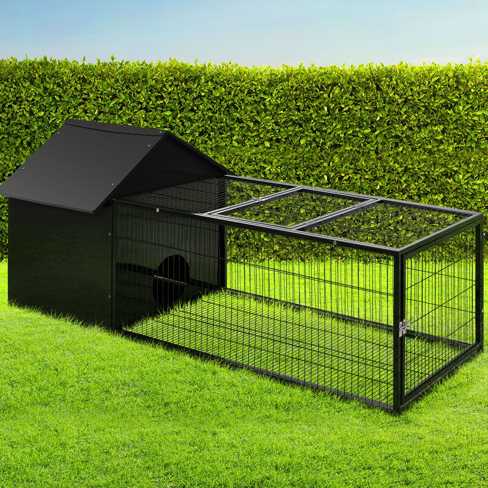 i.Pet Rabbit Cage Hutch 162x60cm Enclosure Metal-Pet Care > Coops &amp; Hutches-PEROZ Accessories