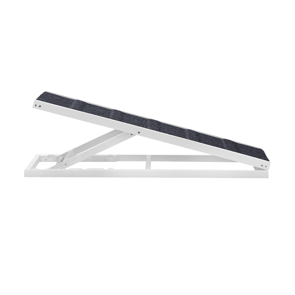 Alopet Dog Pet Ramp Adjustable Height Stairs Bed Sofa Car Foldable 100cm White-Pet Product-PEROZ Accessories