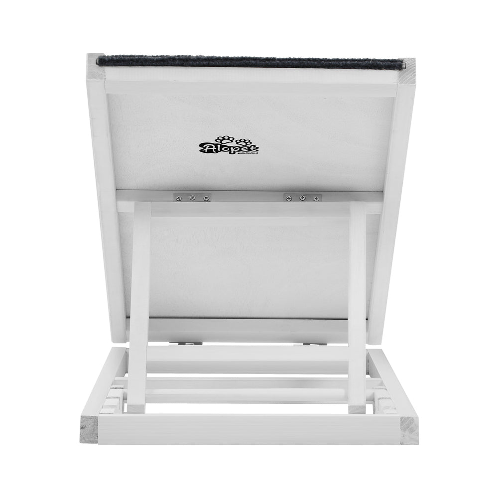 Alopet Dog Pet Ramp Adjustable Height Stairs Bed Sofa Car Foldable 100cm White-Pet Product-PEROZ Accessories
