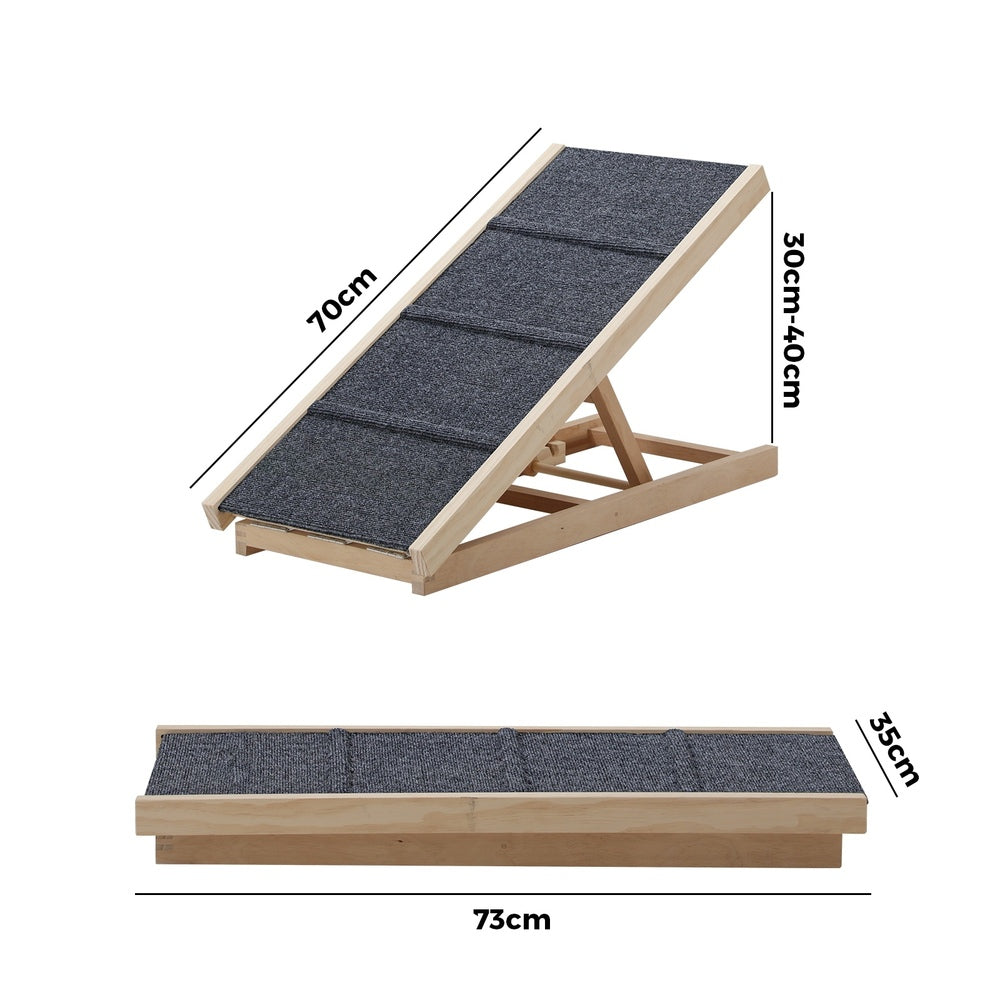Alopet Dog Pet Ramp Adjustable Height Foldable 70cm-Pet Ramp-PEROZ Accessories