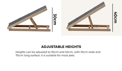 Alopet Dog Pet Ramp Adjustable Height Foldable 70cm-Pet Ramp-PEROZ Accessories