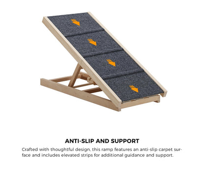 Alopet Dog Pet Ramp Adjustable Height Foldable 70cm-Pet Ramp-PEROZ Accessories